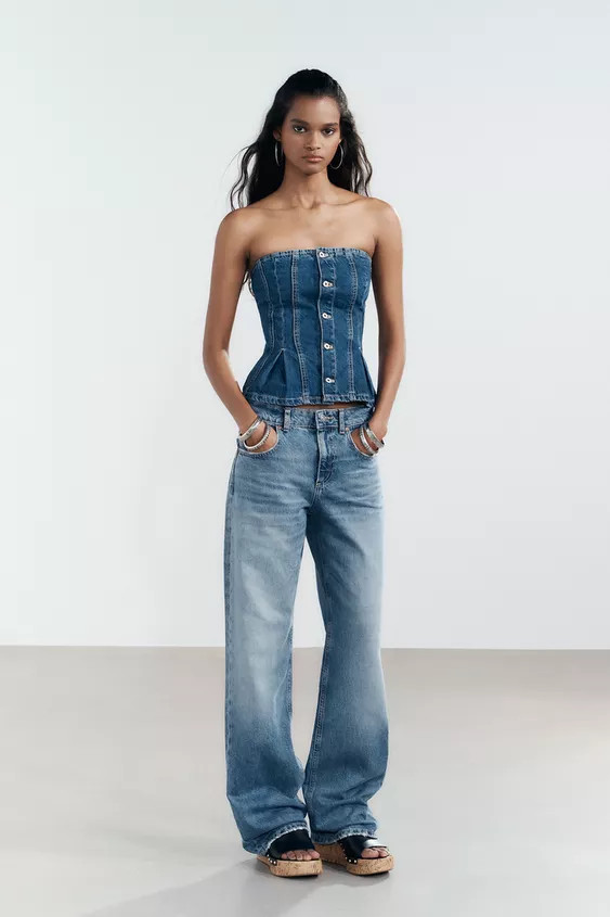 TRF MID-RISE WIDE LEG JEANS | Zara US