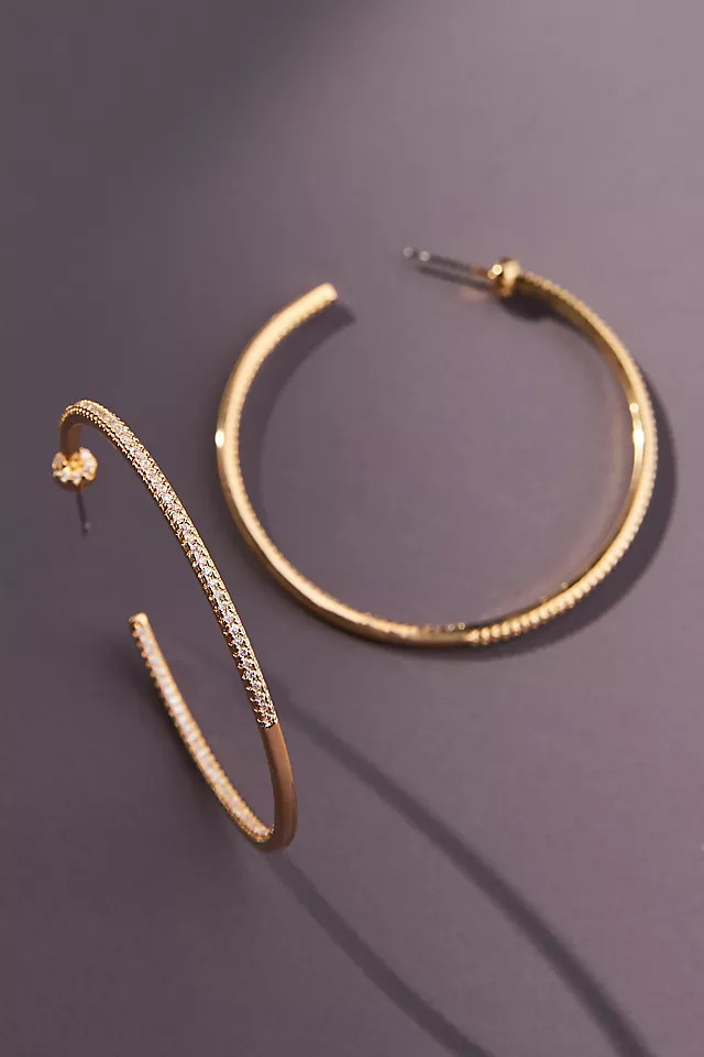 Pave Open Hoop Earrings | Anthropologie (US)
