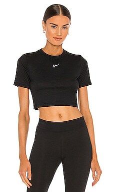 Nike NSW Essential Crop Tee in Black from Revolve.com | Revolve Clothing (Global)