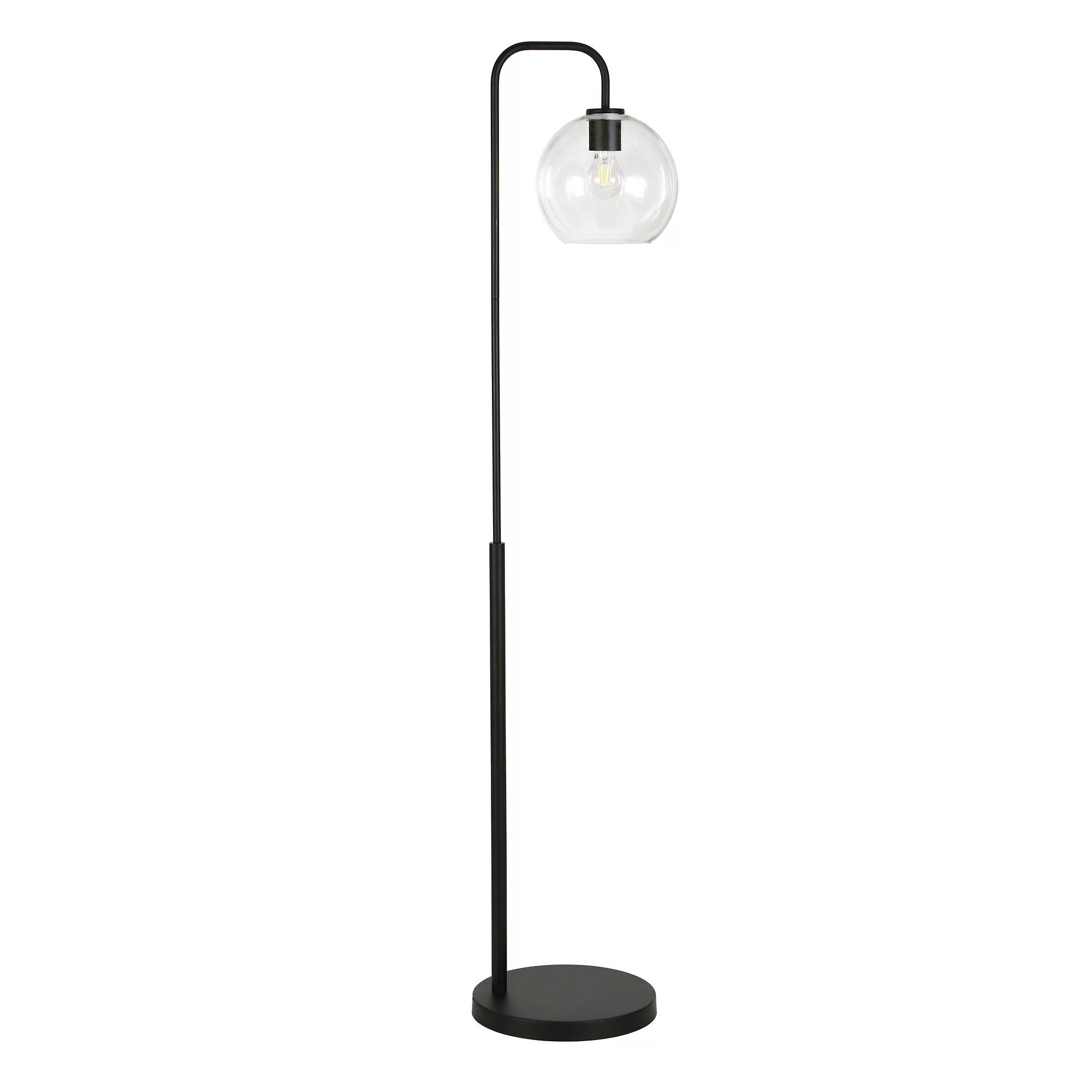 Evelyn&Zoe Modern Metal Arc Floor Lamp with Clear Glass Shade - Walmart.com | Walmart (US)