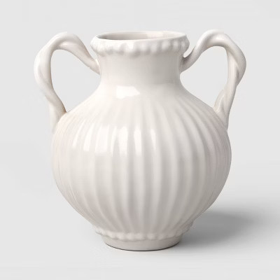 Beaded Ceramic Handled Vase Ivory - Threshold™ | Target