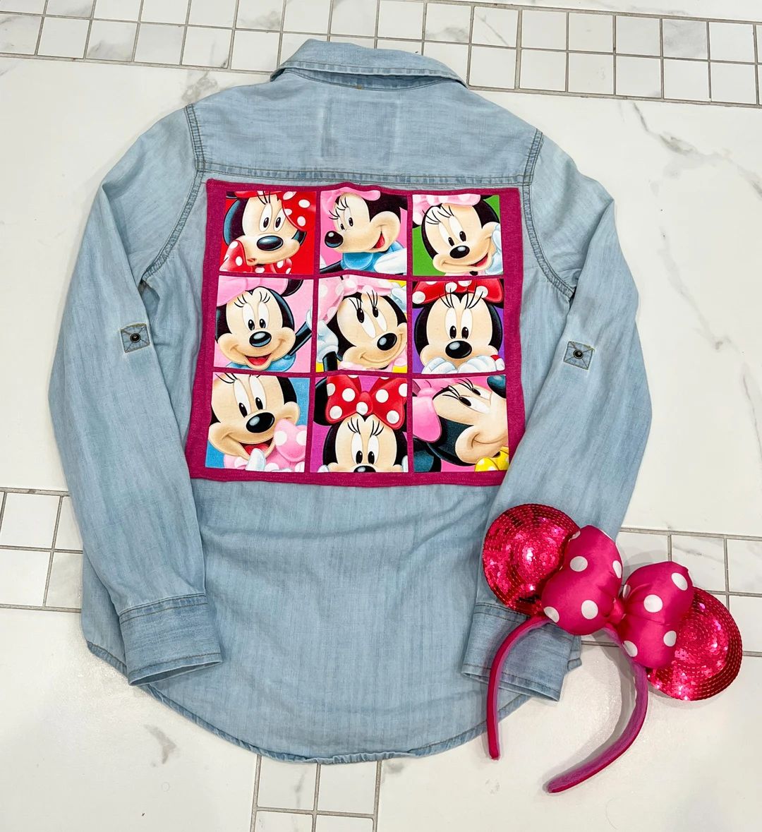 Minnie Mouse Chambray Shirt, Disney Shirt, Disney Jacket, Minnie Mouse Jean Shirt, Minnie, Custom... | Etsy (US)