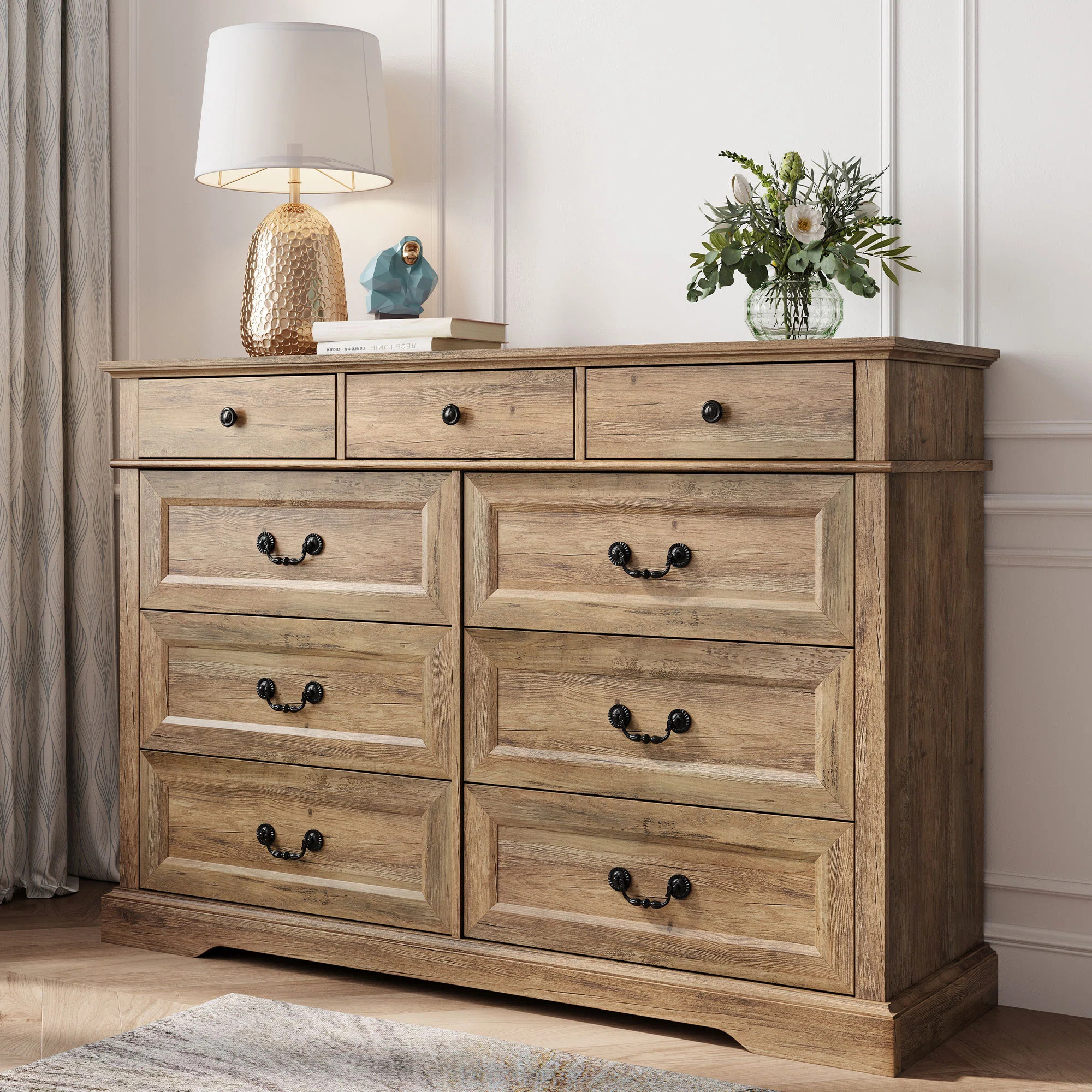 Bridgeport 9 Drawer 53.5'' W Double Dresser | Wayfair North America