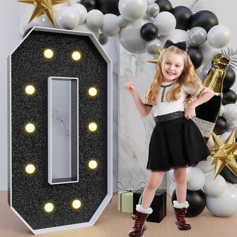 imprsv Party Decorations Black Marquee Numbers: Black Numbers for Birthday Decorations - 4FT Marq... | Amazon (US)