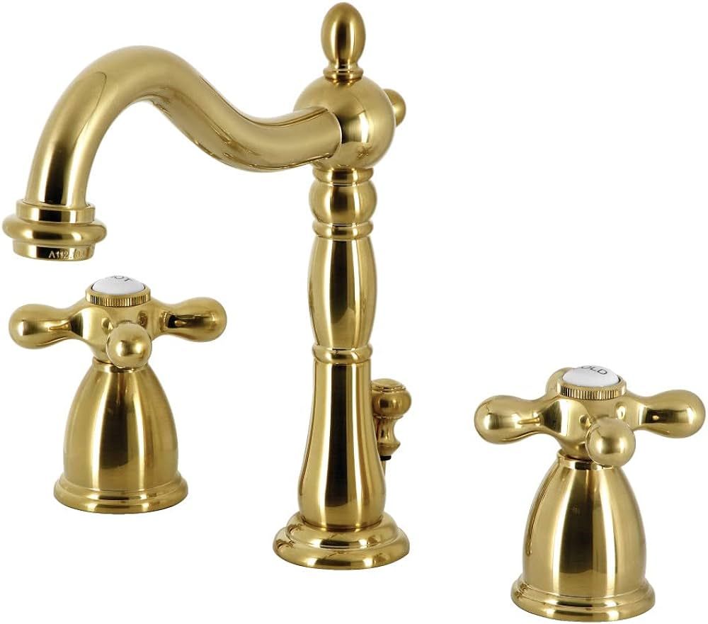 Kingston Brass KB1977AX 8 in. Widespread Bathroom Faucet, Brushed Brass, 11 x 6.5 x 8.06 | Amazon (US)
