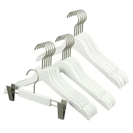 5pcs White Wood Pants Hanger Multi Purpose Shirt Hangers for Heavy Coats Beddings Blankets Non-slip | Walmart (US)