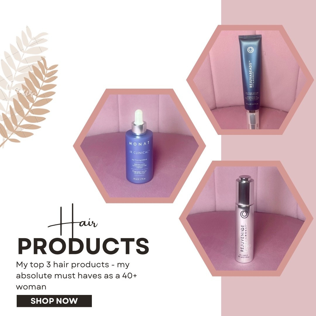 ✨ My 3 Absolute MUST-HAVE Hair Products for 40+ Hair ✨

If you’ve hit your 40s and noticed hair feeling thinner, dryer, or just different, you’re not alone. These three products have taken my hair game to a whole new level. Healthy, shiny, and fuller-feeling hair truly starts with the right routine. 💁‍♀️💖

💛 1. IR Clinical Hair & Scalp Growth Serum : This has been a GAME-CHANGER for helping strengthen and support growth at the roots. I use it 3–4x a week on damp or dry scalp and the difference in thickness is real.

💆‍♀️ 2. Monet Rejuvenate Oil : The ultimate nourishment boost. I put this on mid-length to ends before blow-drying (or overnight as a treatment), and it keeps my hair silky without heaviness.

✨ 3. Monet Split End Rescue (Split End Me) : Split ends can make hair look dull and frizzy, especially as we age. This literally seals and smooths making my hair look healthier between trims.

These three are my holy trifecta, especially if you’re noticing changes in texture or strength in your 40s. ✨💇‍♀️

📌 How I Use Them (my routine):
✔️ Growth serum on dry scalp → massage gently
✔️ Rejuvenate oil on lengths before styling
✔️ Split end rescue daily before blow dry

🔗 Tap to shop them below ⬇️
#HairOver40 #HealthyHairJourney #HairCareEssentials #MonetBeauty #LTKBeauty


#LTKwinter #LTKuk #LTKbeauty