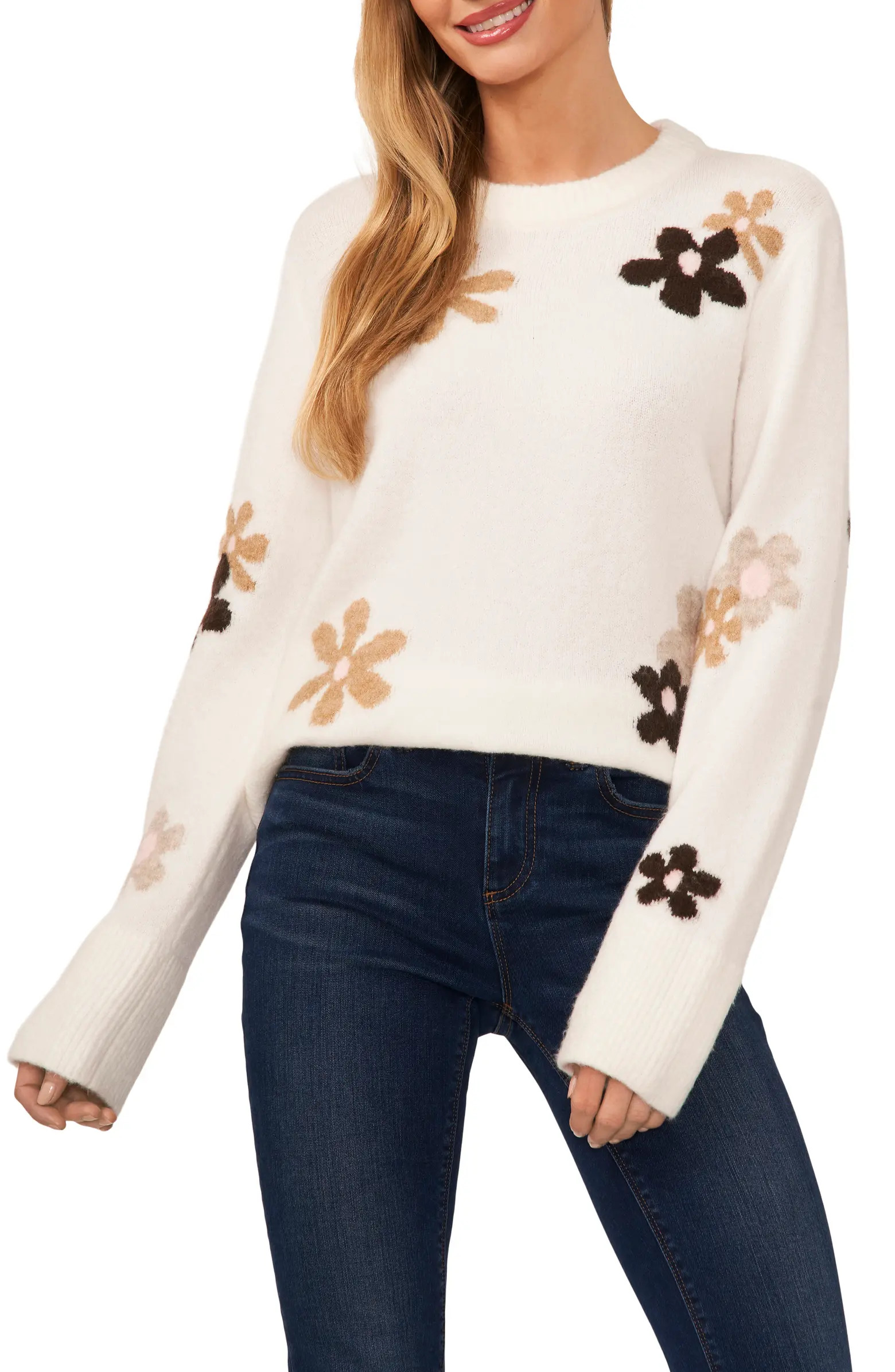 CeCe Floral Crewneck Sweater | Nordstrom | Nordstrom