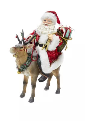 Kurt S. Adler 11.5 Inch FabrichÃ©â¢ Santa on Reindeer | Belk