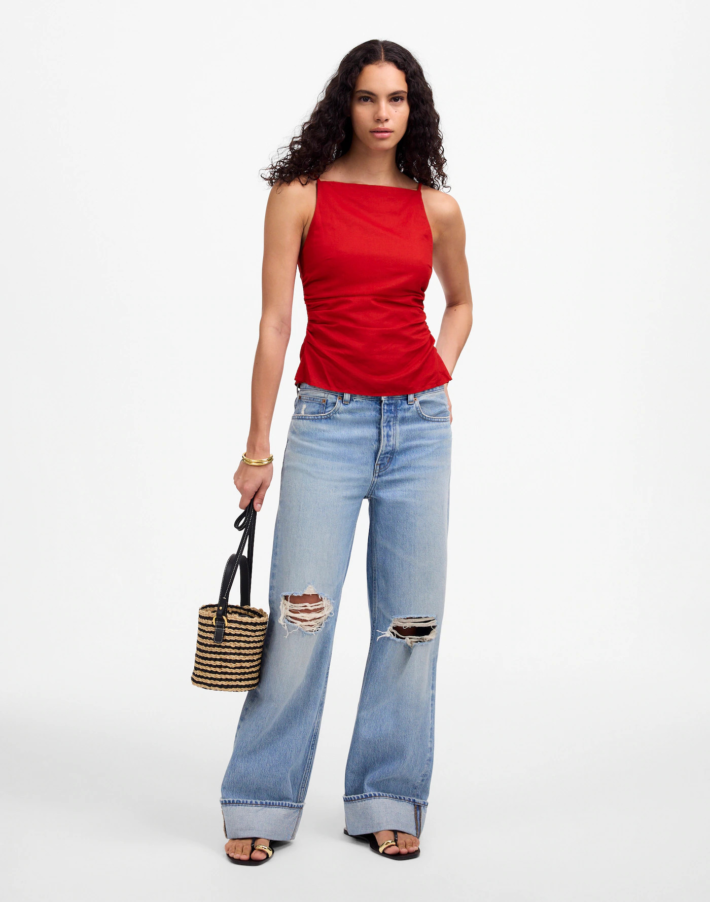 Ruched Squareneck Tank | Madewell