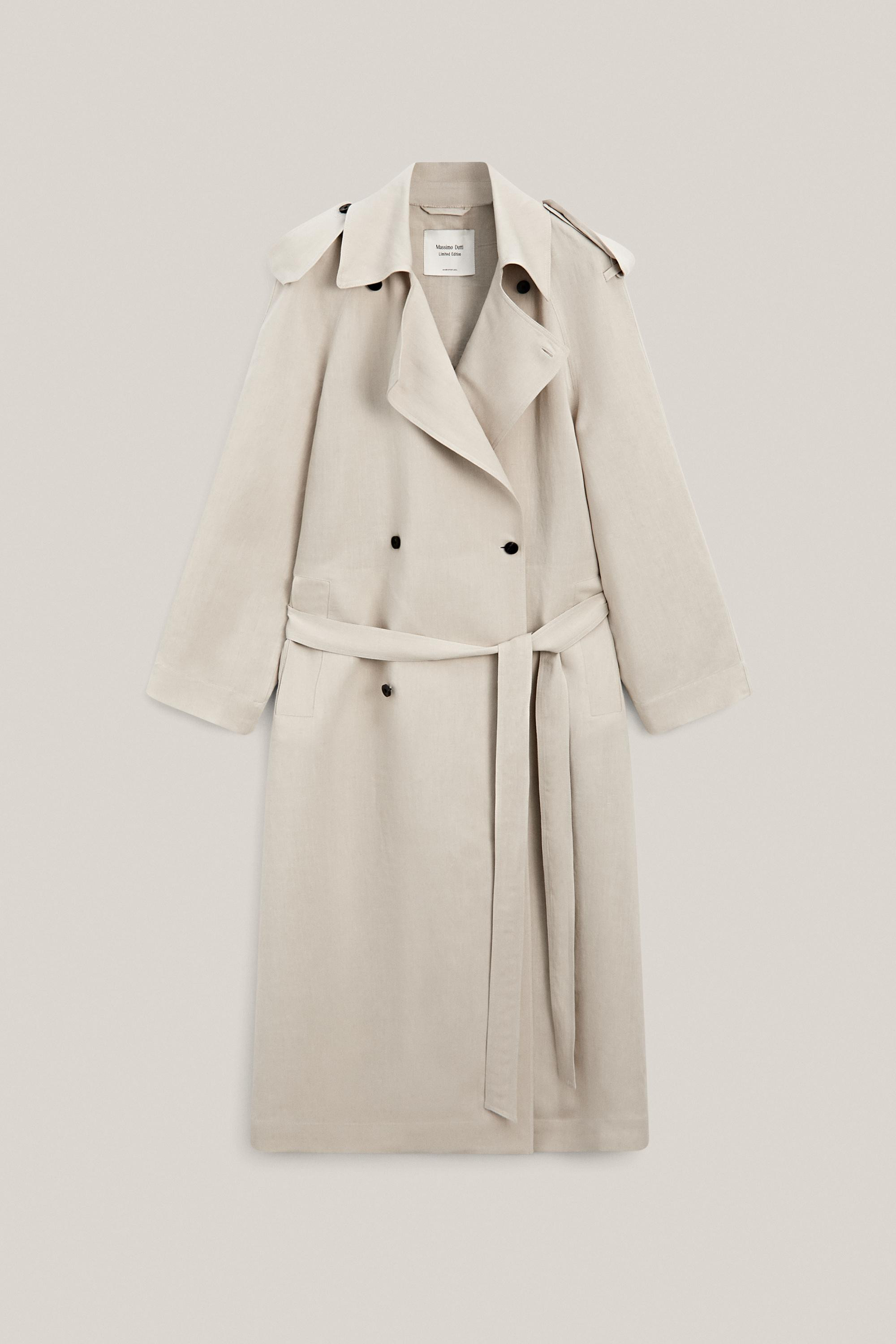 Oversize Trenchcoat mit Leinen \u2013 LIMITED EDITION | Massimo Dutti DE