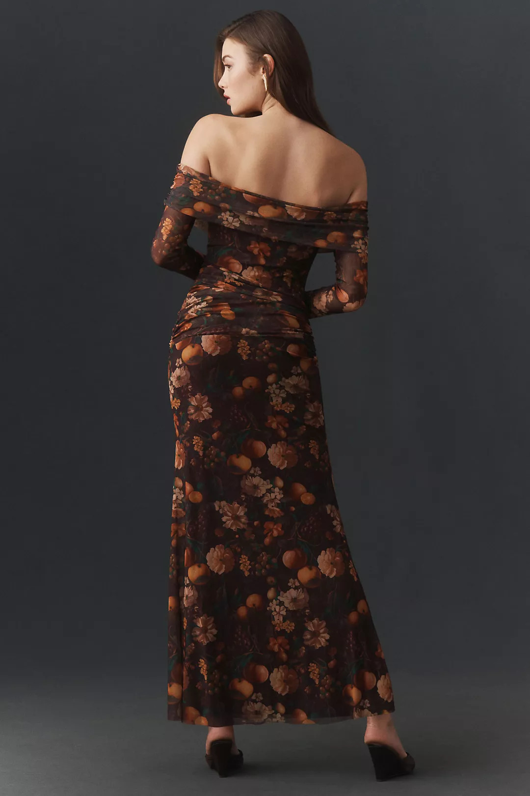 BHLDN Off-Shoulder Long-Sleeve Ruched Maxi Dress | Anthropologie (US)
