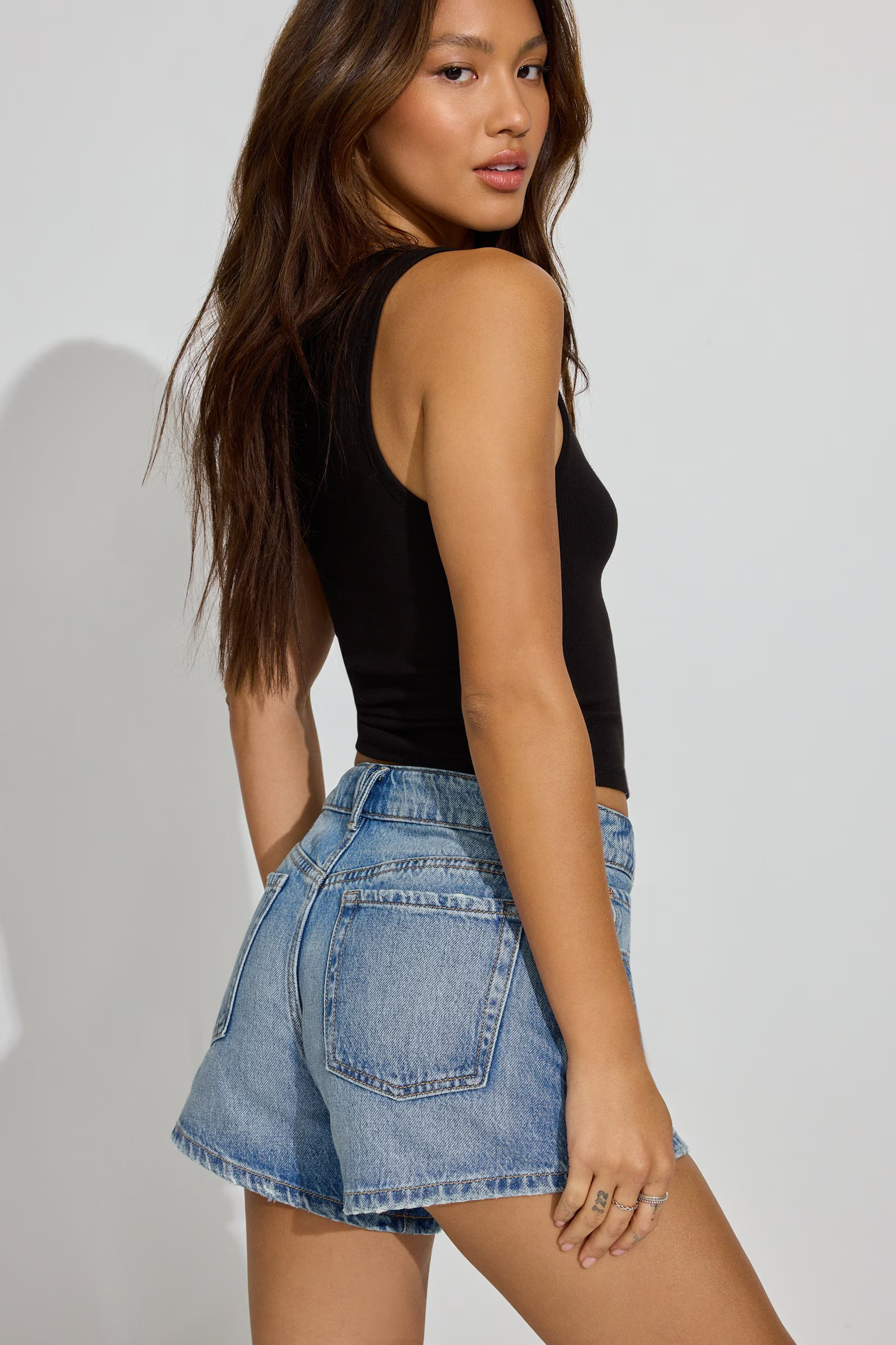 Denim Relaxed A-Line Shorts | Garage Clothing