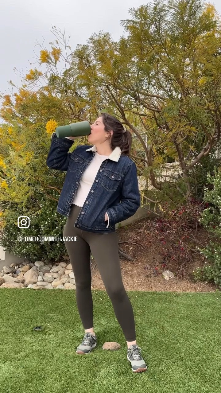 75 hard style challenge day 63

J.Crew sherpa denim jacket, linked similar
Old Navy waffle tee, linked similar
Lululemon align tank
Lululemon align leggings, 28”
Merrell hiking shoes
Brumate water bottle

Tall girl style, travel outfit, workout, hiking outfit, exercise, fitness, los angeles, california, malibu, spring outfit, casual outfit, wide hips, hourglass, curvy


#LTKtravel #LTKstyletip #LTKfitness