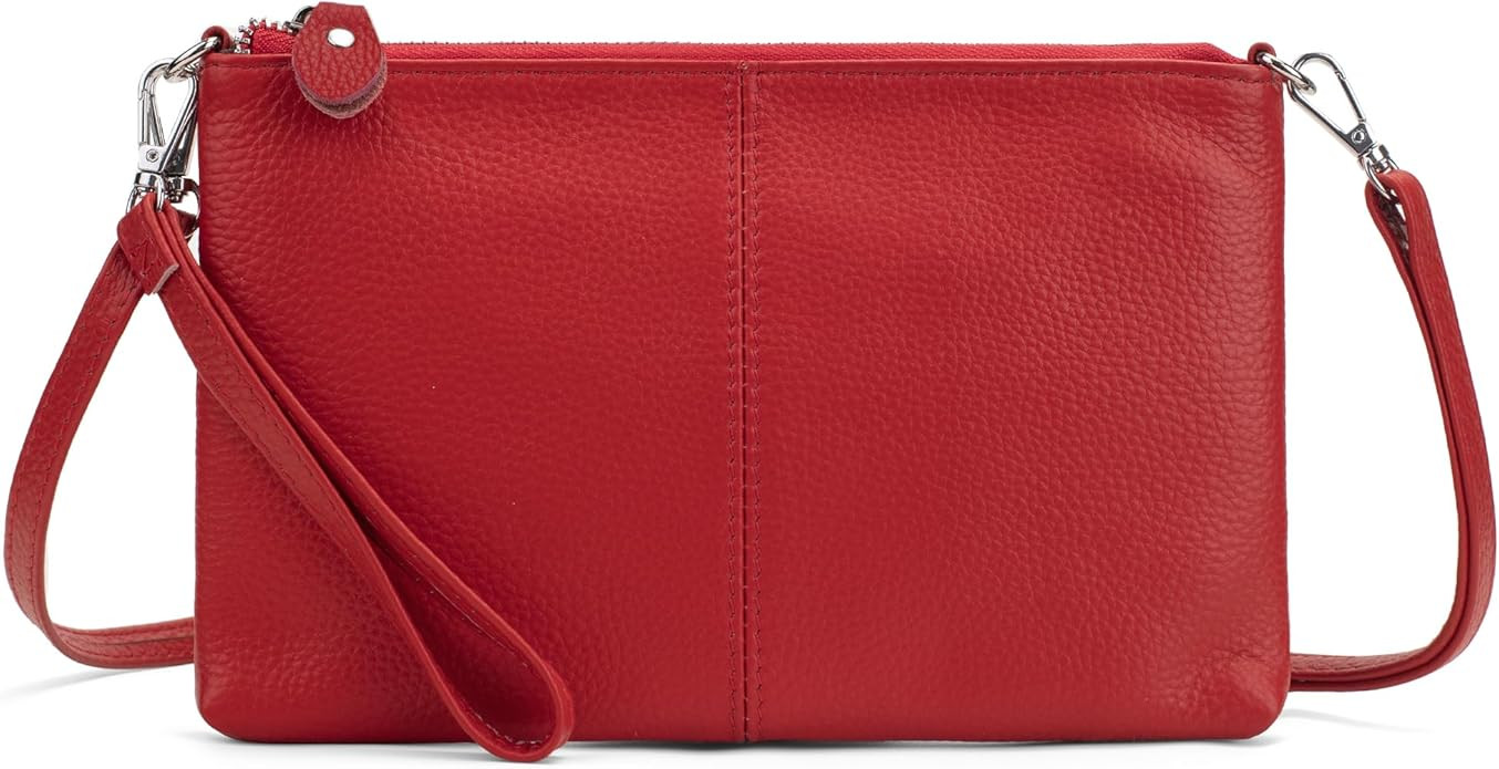 befen Genuine Leather Wristlet Clutch Wallet Purses Small Crossbody Bags for Women with RFID Bloc... | Amazon (US)