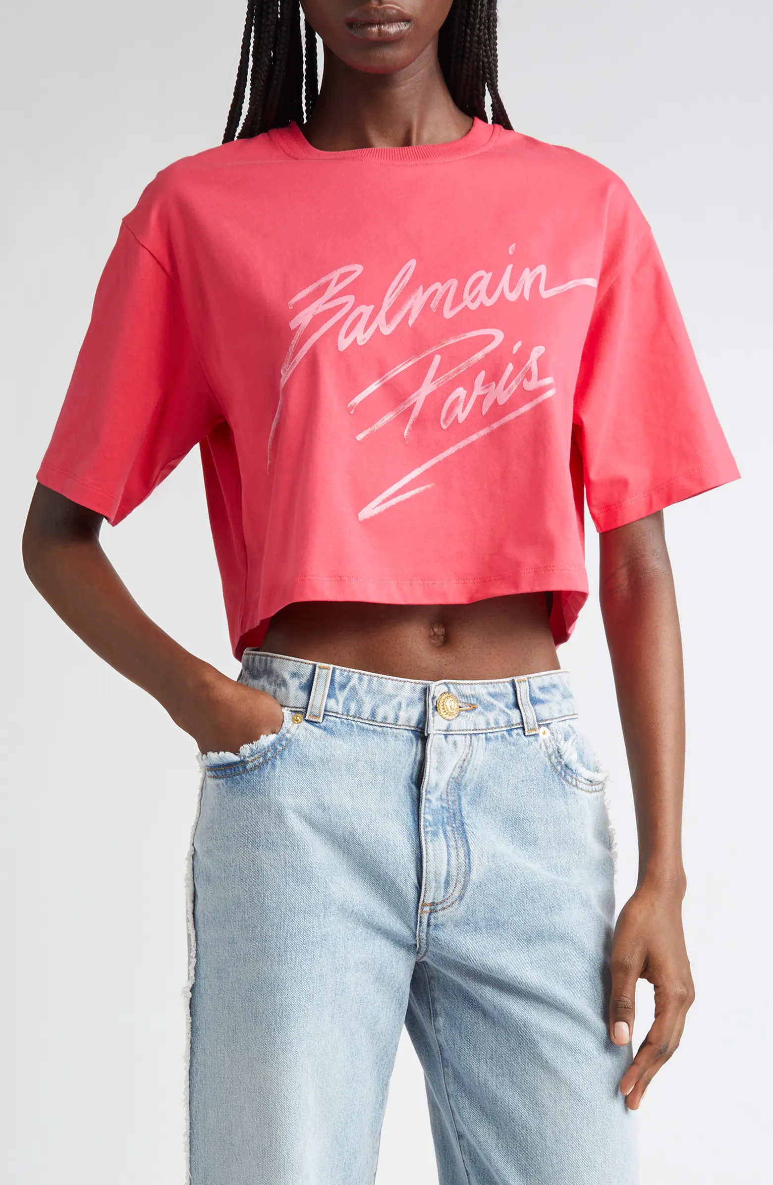 Baseball Logo Crop Graphic T-Shirt | Nordstrom