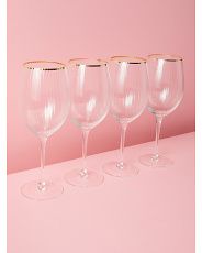 4pk 9in Ribbed Wine Glasses | HomeGoods