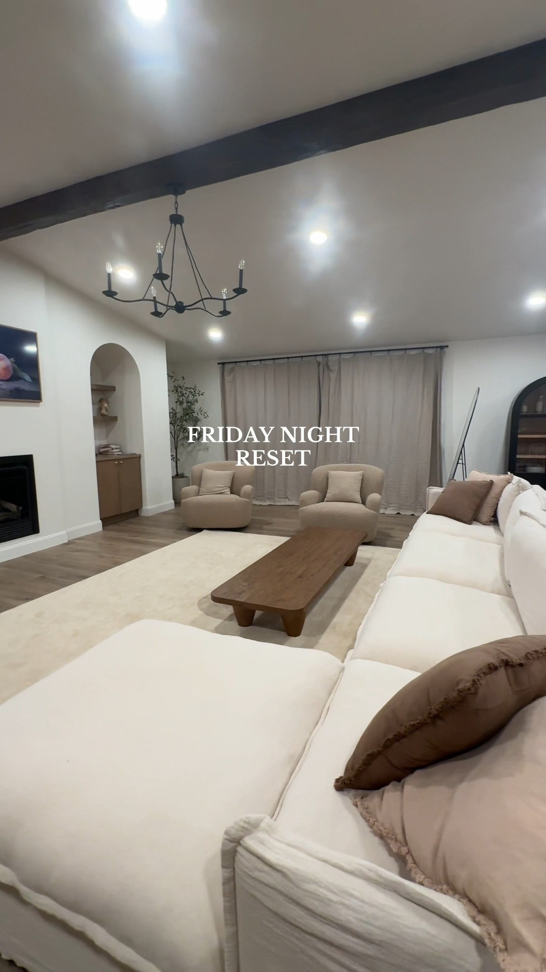 Friday Night Reset - Living Room rug, couch, chairs, coffee table details 

Couch and coffee table is sixpenny

#LTKFamily #LTKWatchNow #LTKHome
