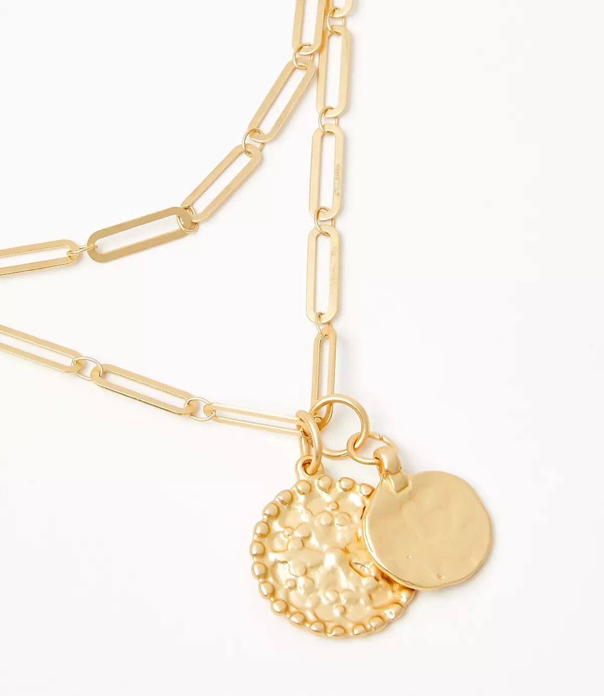 Coin Layered Chain Link Necklace | LOFT