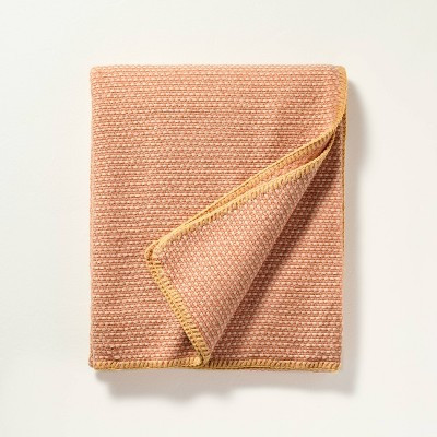 Cozy Stitch Throw Blanket Blush/Yellow - Hearth & Hand™ with Magnolia | Target