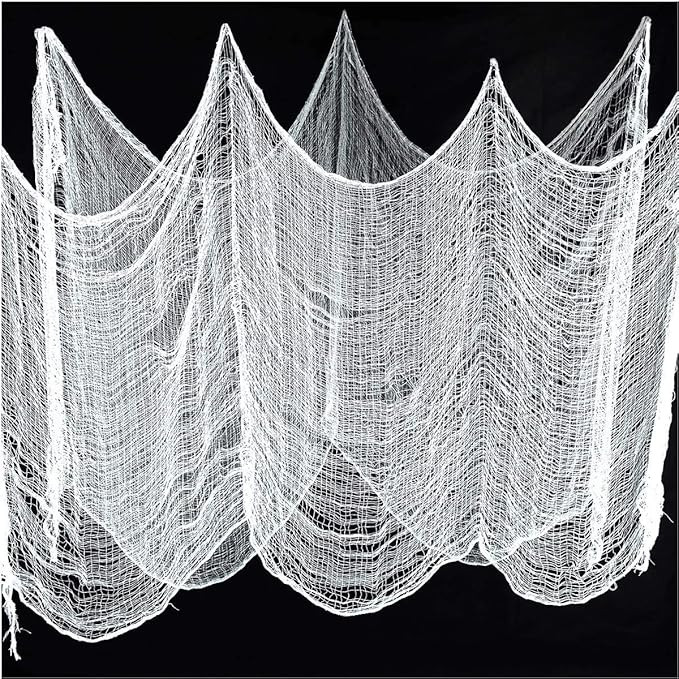 40INx320IN Halloween White Creepy Cloth Cheesecloth,Spooky Halloween Decorations Outdoor Party Su... | Amazon (US)