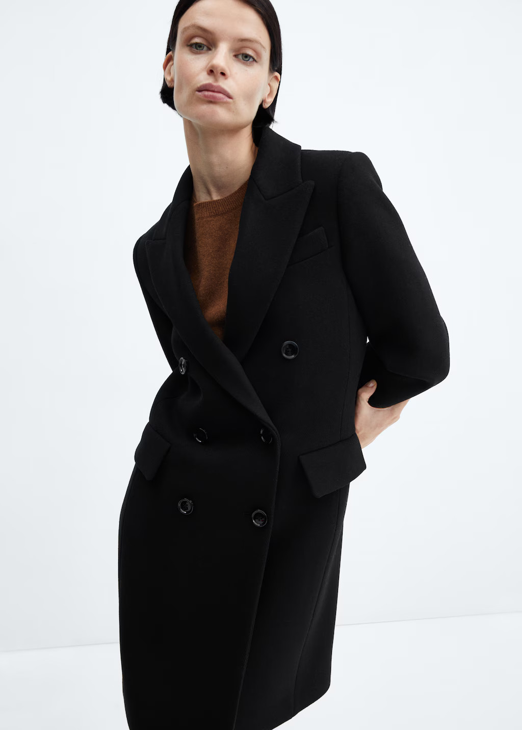 Double-breasted wool coat - Woman | MANGO USA | MANGO (US)