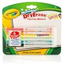 Crayola Dry Erase Markers, Fine Line, Classroom & School Supplies Assorted, 6 Pack | Amazon (US)