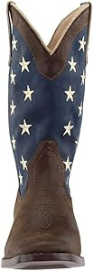 ROPER Womens American Patriotic Square Toe Casual Boots Mid Calf Low Heel 1-2" - Blue, Brown, Red | Amazon (US)