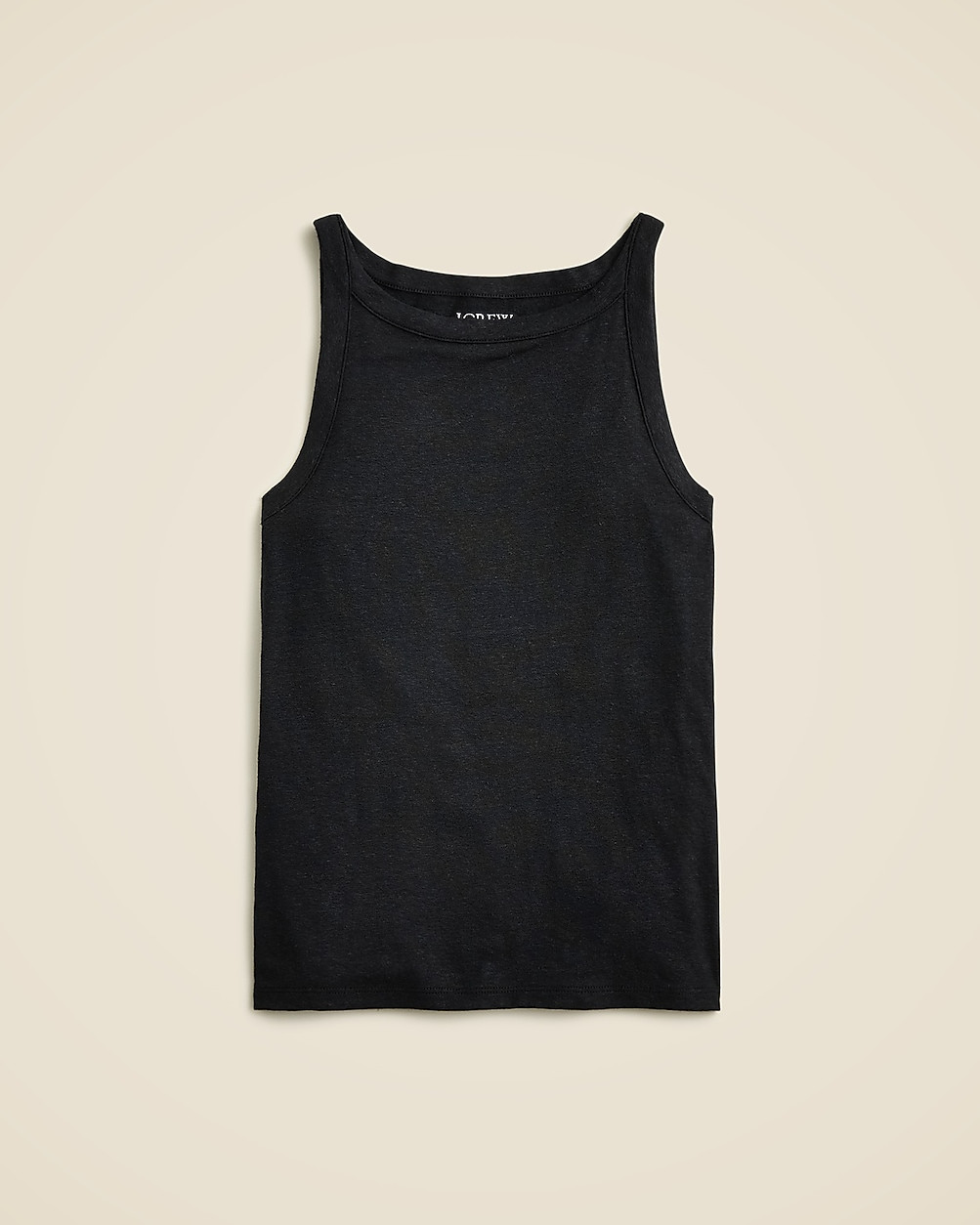 High-neck tank top in stretch linen blend | J. Crew US