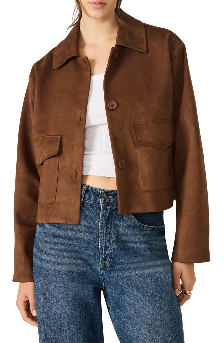 Faux Suede Trucker Jacket | Nordstrom Rack