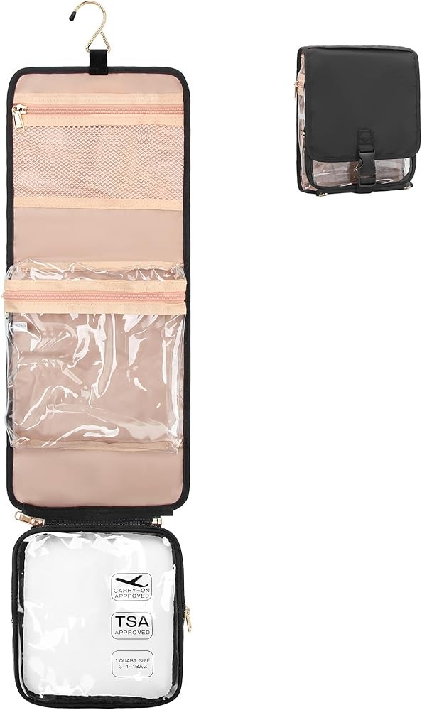 Relavel Travel Toiletry Bag for women with Detachable TSA Approved Toiletry Bag, Compact Hanging ... | Amazon (US)