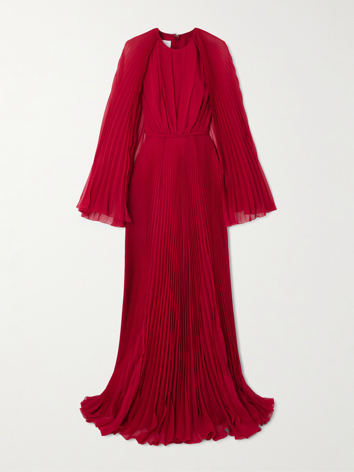 Giambattista Valli - Cape-effect Plissé Silk-georgette Gown - Red | NET-A-PORTER (UK & EU)