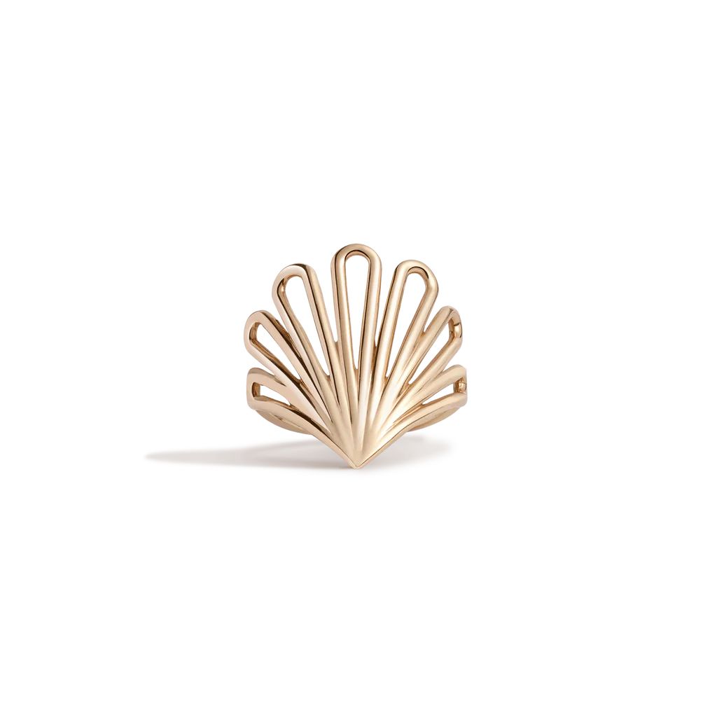 Deco Fan Gold Ring | AUrate New York