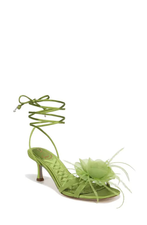 Sam Edelman Pammie Ankle Tie Sandal in Tropic Green Se at Nordstrom, Size 7 | Nordstrom