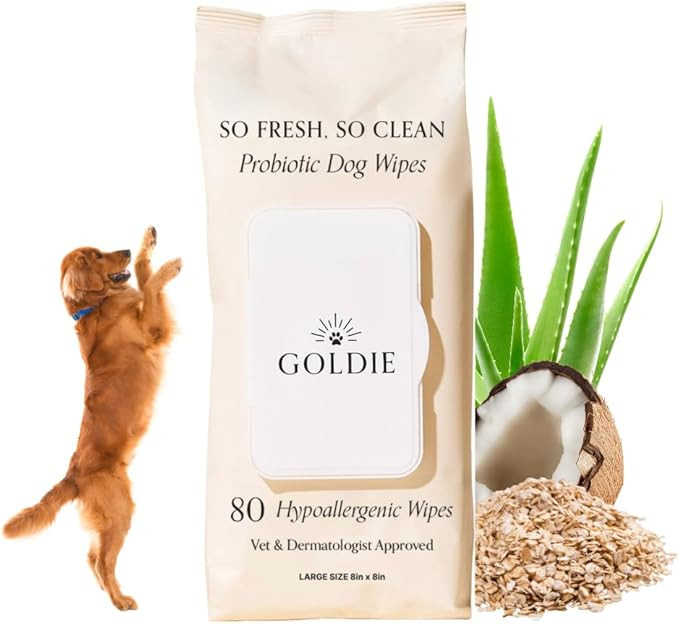Probiotic Dog Wipes for Paws, Body, Skin Folds & Bottom – Hypoallergenic Grooming Wipes with Co... | Amazon (US)