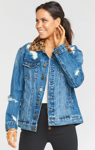 Drine Denim Jacket ~ Vintage Ocean with Cheetah Fur | Show Me Your Mumu