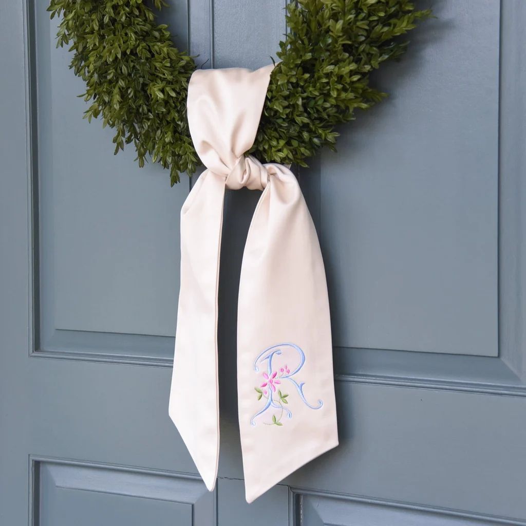 Spring Monogram Wreath Sash | Fig and Dove