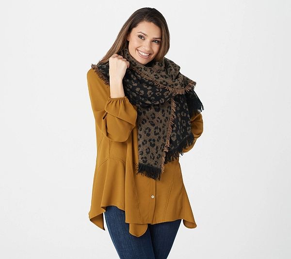 Rachel Hollis Ltd. Leopard Blanket Scarf | QVC