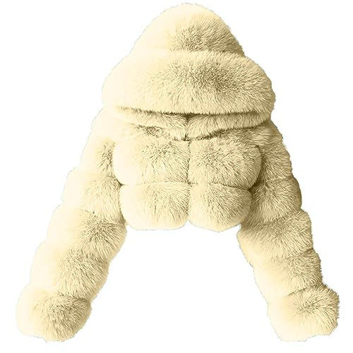 Faux Fur Jacket Women Cropped Cropped Coat Winter Warm Fluffy Short Open Front Cardigan Soft Solid Color Jackets | Amazon (US)