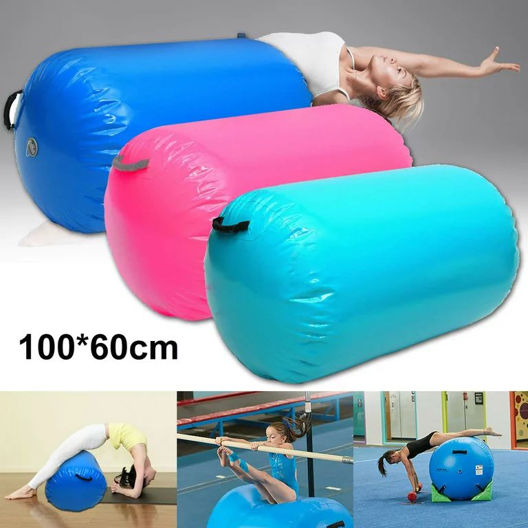SPRING PARK 101cm Gymnastics Tumbling Air Mat, Air Barrel Roller Inflatable Tumbling Mat Gym Trai... | Walmart (US)