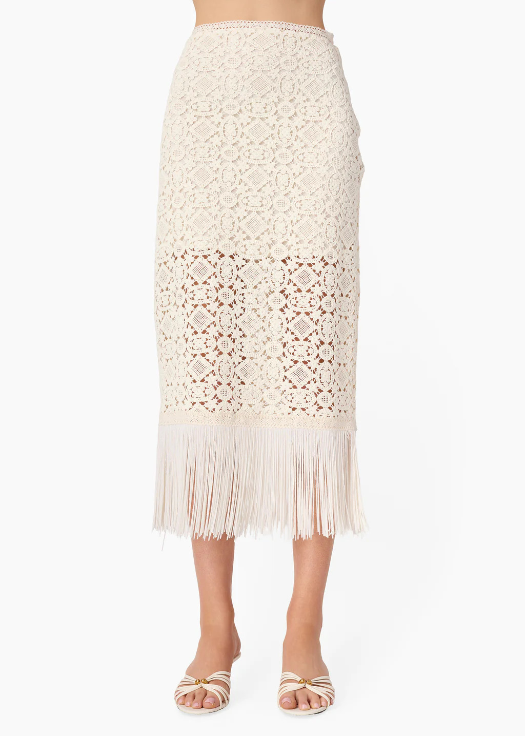Venezia Crochet Midi Skirt Ceramic | CAMI NYC