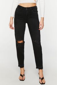 Recycled Cotton Distressed Straight-Leg Jeans | Forever 21 (US)