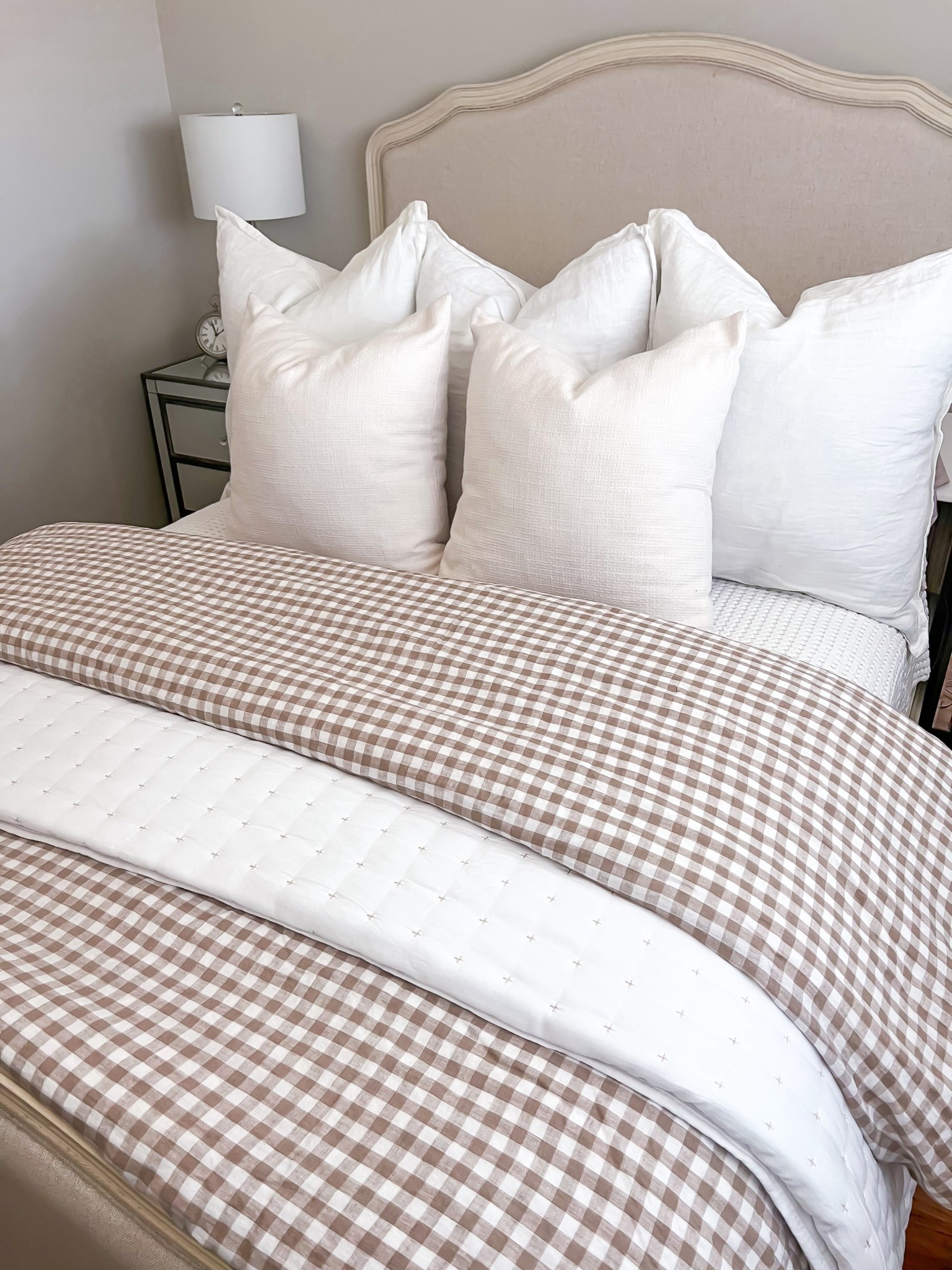 Gingham linen duvet & new bamboo sheets for summer! Use code INFG-25HEYSWEETKAY10 for 10% off your first purchase 🤎