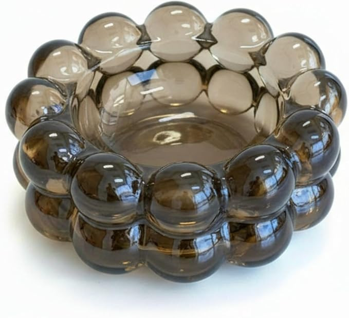 Bubble Glass Candle Holder - Decorative Candle Glass Tray -Morden Design Candle Dish for Home Dec... | Amazon (US)
