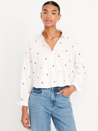 Cropped Button-Down Shirt | Old Navy (US)