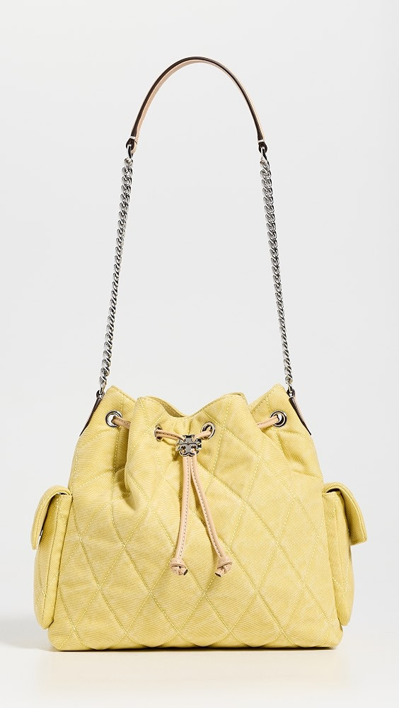 Charlie Quilted Denim Drawstring Shoulder Bag | Shopbop