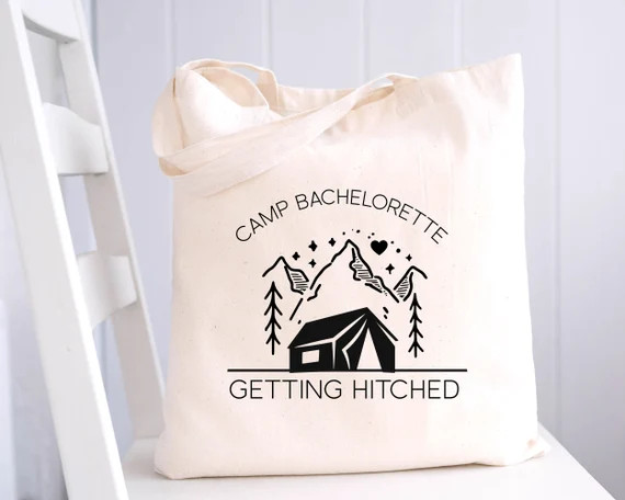 Camp Bachelorette Getting Hitched Getting Lit Tote Bag | Etsy | Etsy (US)
