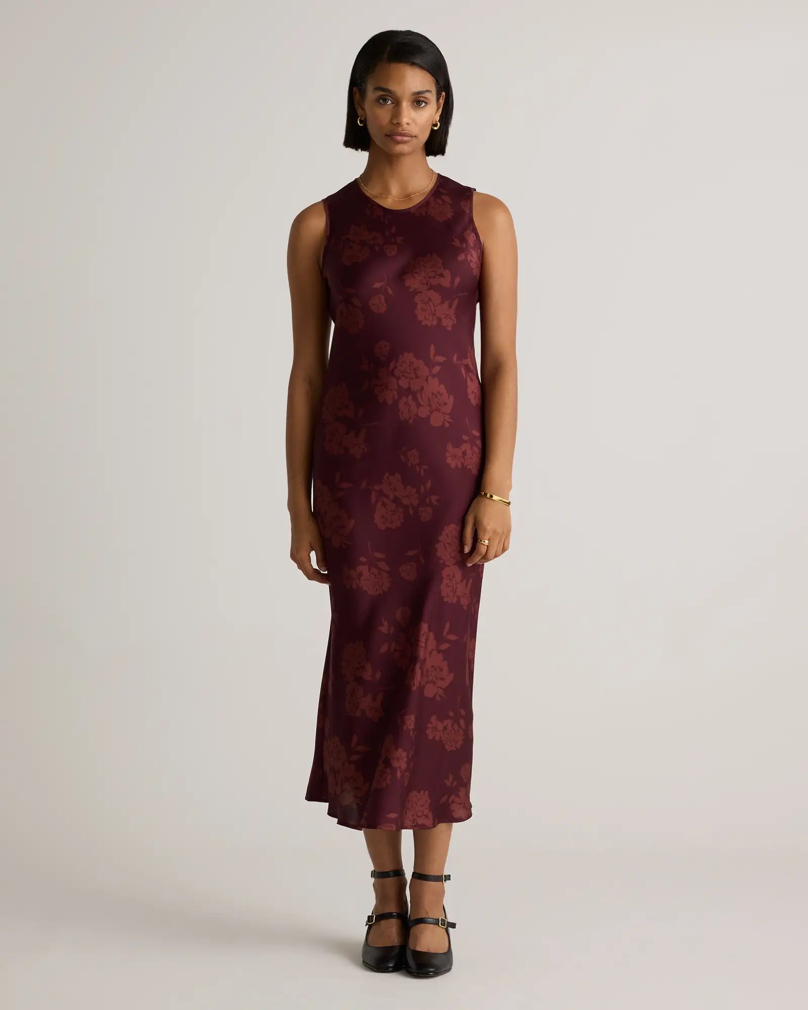 Washable Stretch Silk Tank Midi Dress | Quince