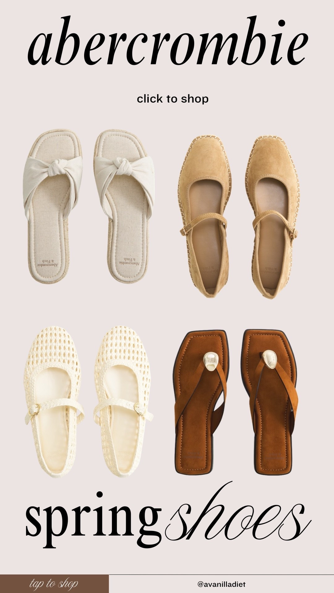 Spring shoes from Abercrombie! 👡

Spring outfits, spring shoes, summer outfits, sandals, trendy outfits

#LTKSeasonal #LTKootd