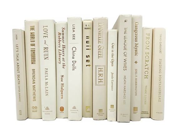 Neutral Books Beige Cream Ivory Tan Decorative Books - Etsy | Etsy (US)